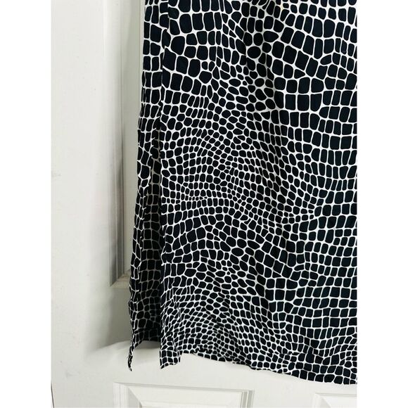 Moda Int’L NWT Black and White Pencil Silk Skirt size 10 - Picture 2 of 6